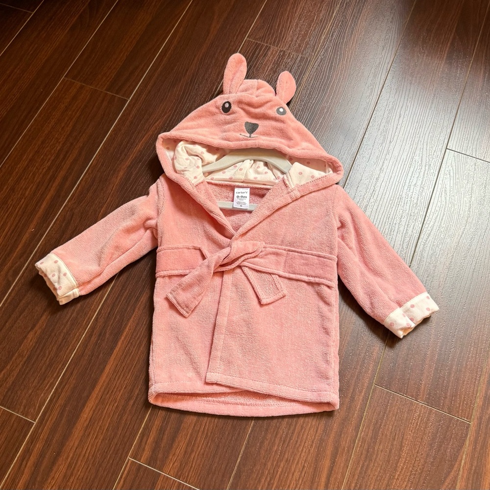 Carter’s Hooded Pink Baby Girl’s Bath Robe